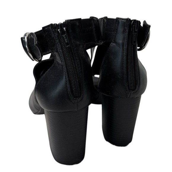 Apt 9 Block Heel Peep Toe Booties With Ankle Strap Size 10 90s Festival Wedding - Picture 4 of 12